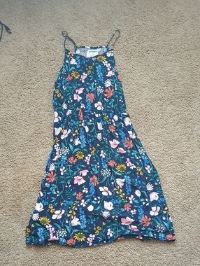 Old Navy Navy Floral Spaghetti-Strap Sundress with Multicolor Blooms
